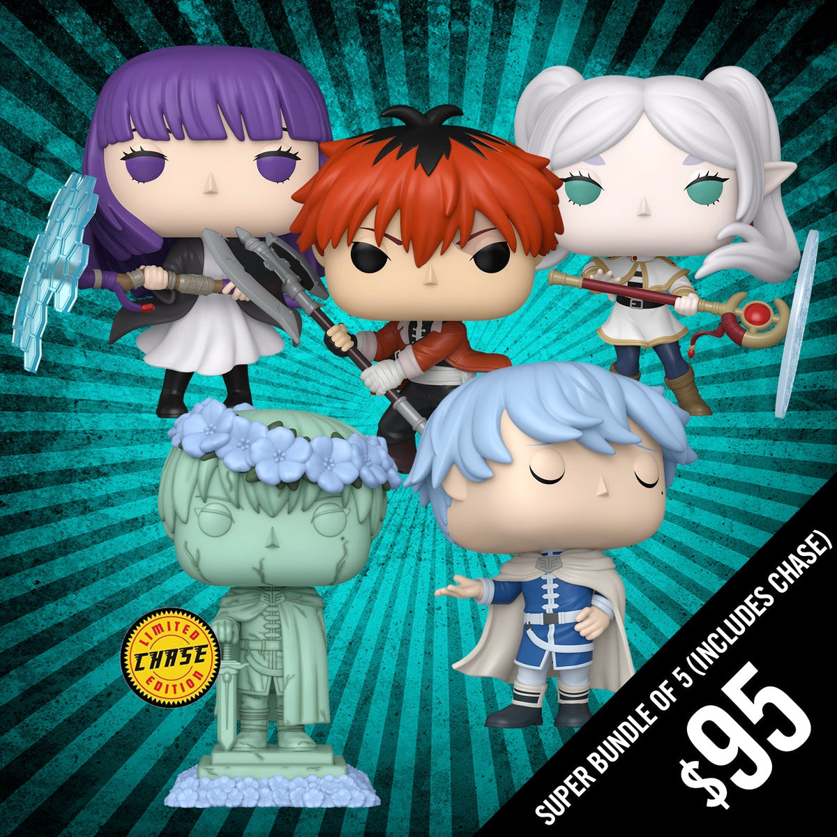 Pre-Order: Funko Pop! Frieren S1: Super Bundle of 5 pops (Includes Chase)
