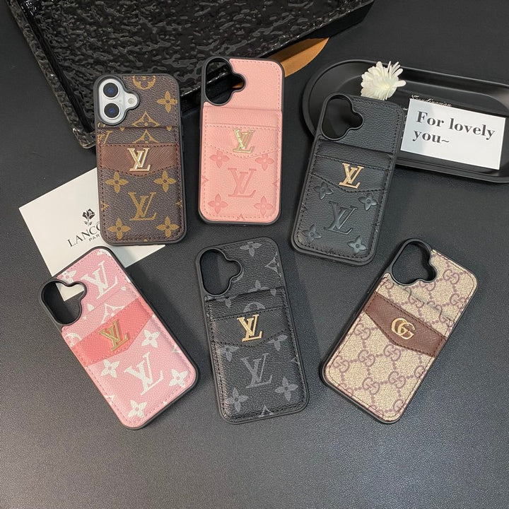 Luxury GG Case with Card Bag Case for iPhone for iPhone 13-18 Pro & Pro Max
