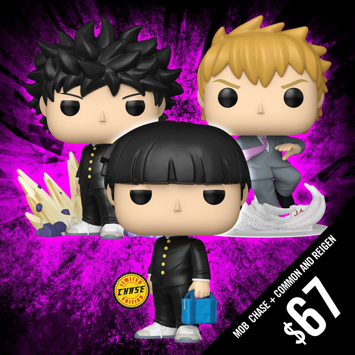 Pre-Order: Mob Psycho S2: 3 POP Bundle (Mob Chase + Common and Reigen)