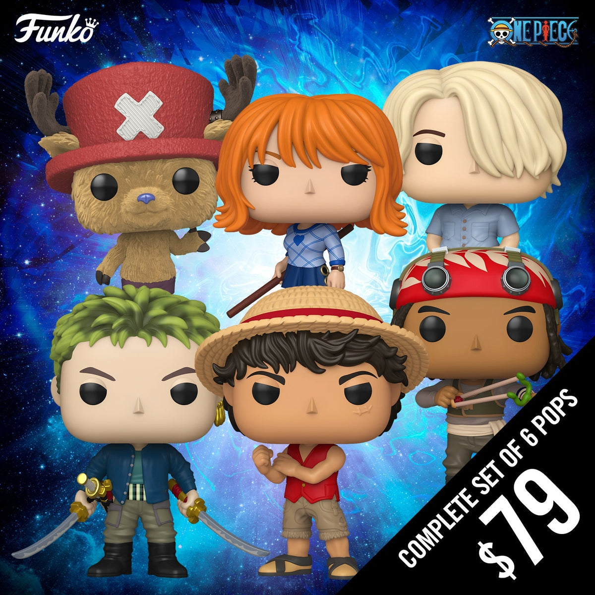 Pre-Order: Funko Pop! One Piece Live Action: Complete set of 6 Pops