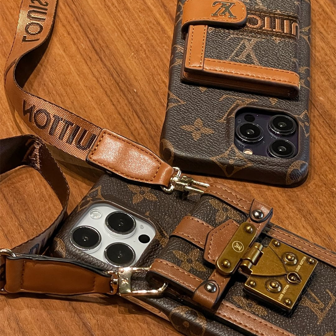 Luxury Monogram Trunk Phone Case for iPhone 12-18 Pro & Pro Max
