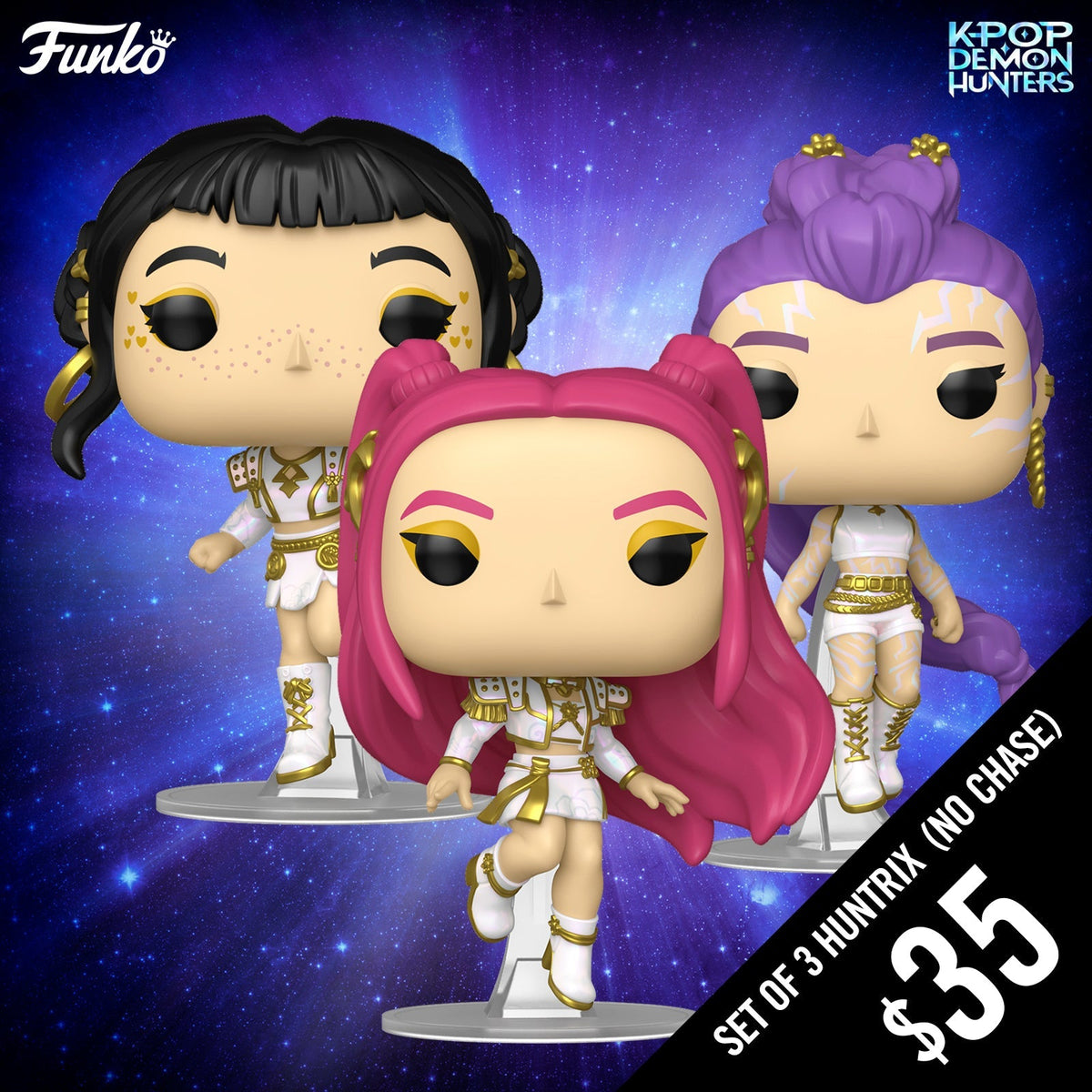 Pre-Order: Funko Pop! KPop Demon Hunter S2: Set of 3 Huntrix (No Chase)