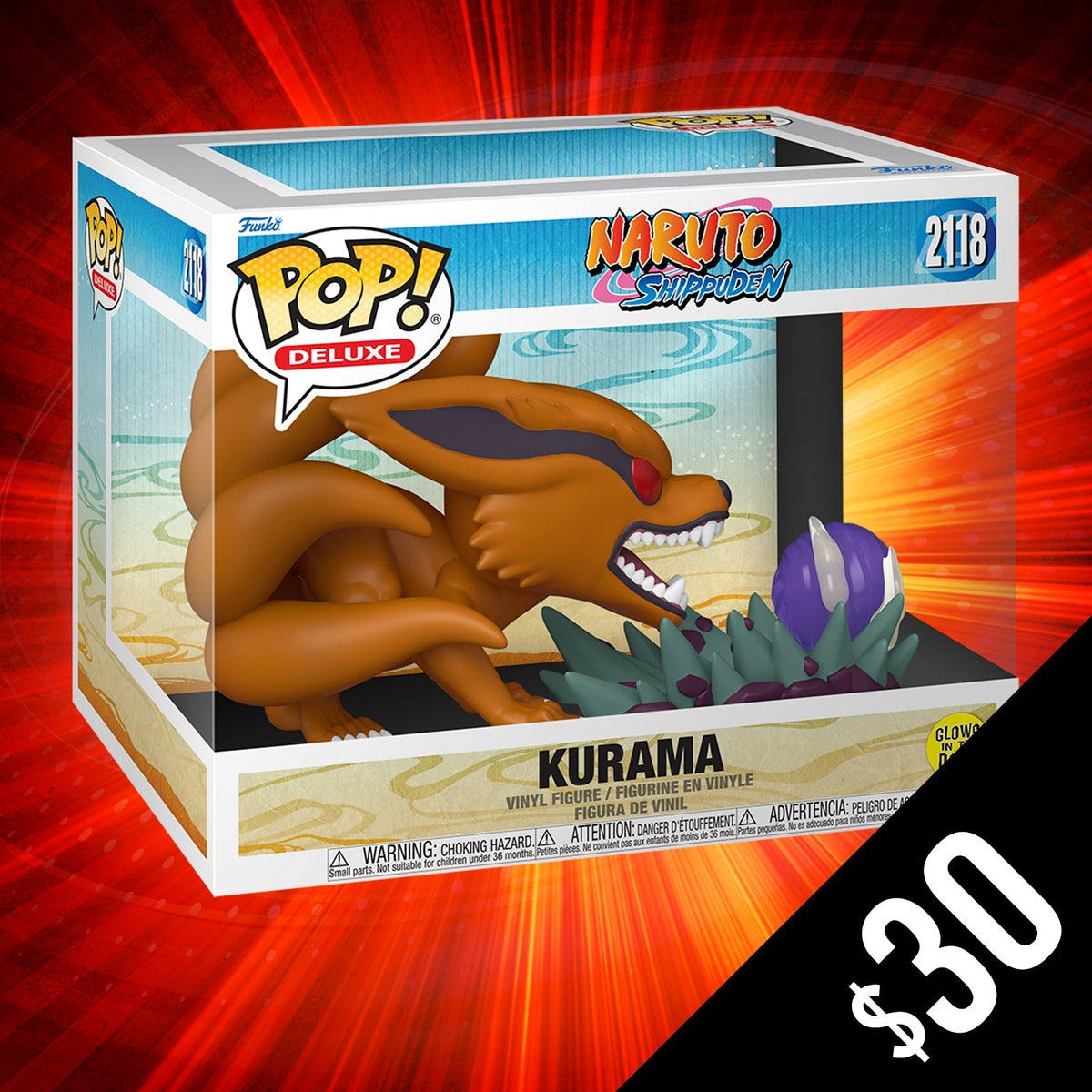 Pre-Order: Funko Pop Deluxe: Naruto Shippuden S15: Kurama #2118 GITD