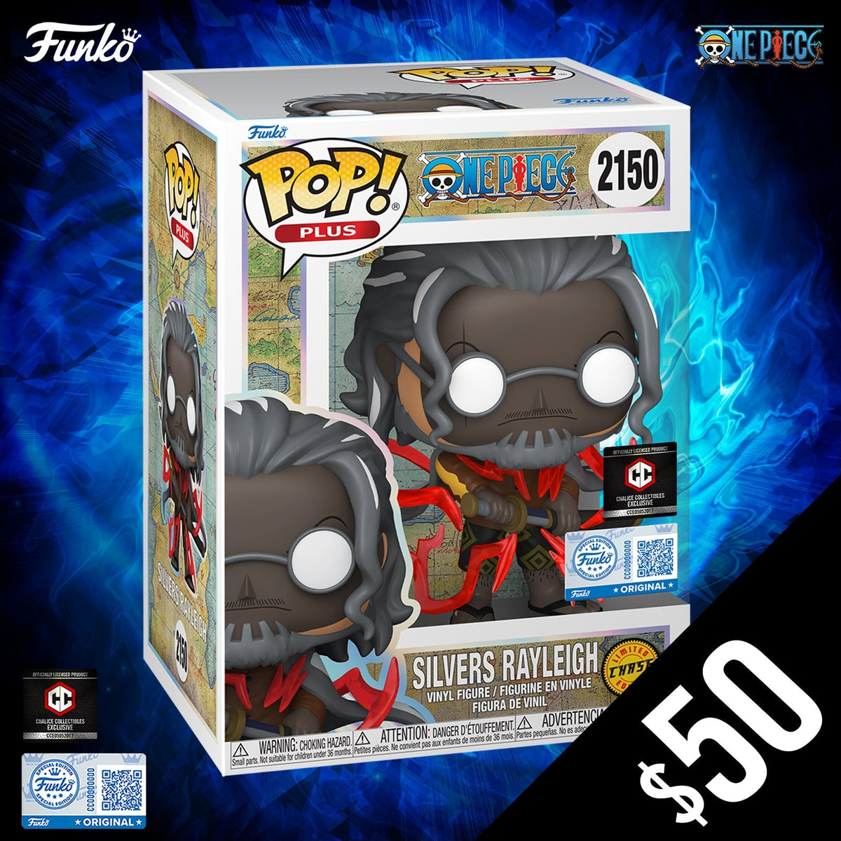 Funko Pop! Chalice Exclusive: One Piece S12: Silvers Rayleigh #2150 (CHASE)
