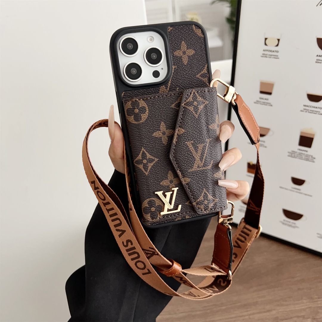 Crossbody Wallet Accordion Leather Card Holder Case for iPhone 13-18 Pro & Pro Max