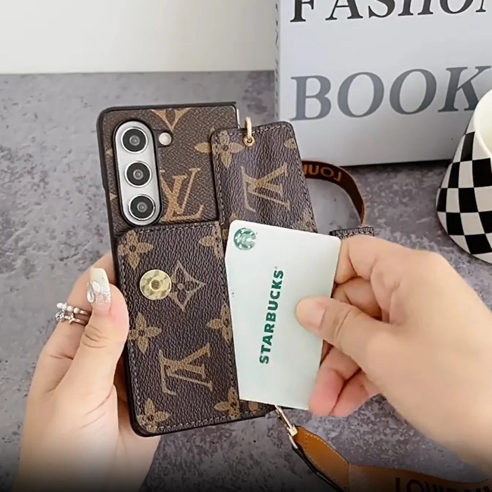 Trunk Style Wallet Case with Strap for Samsung Z Fold 3-8 Ultra