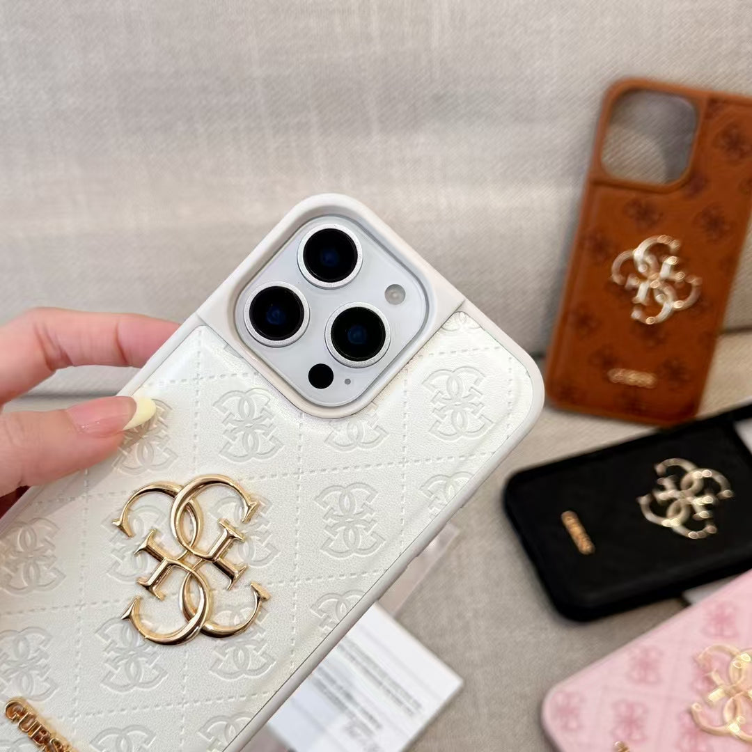 GUESS Monogram Mirror Electroplated Apple iPhone Case