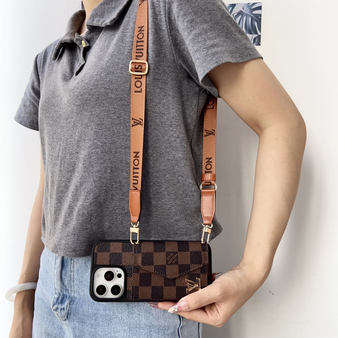 Crossbody Wallet Accordion Leather Card Holder Case for iPhone 13-18 Pro & Pro Max
