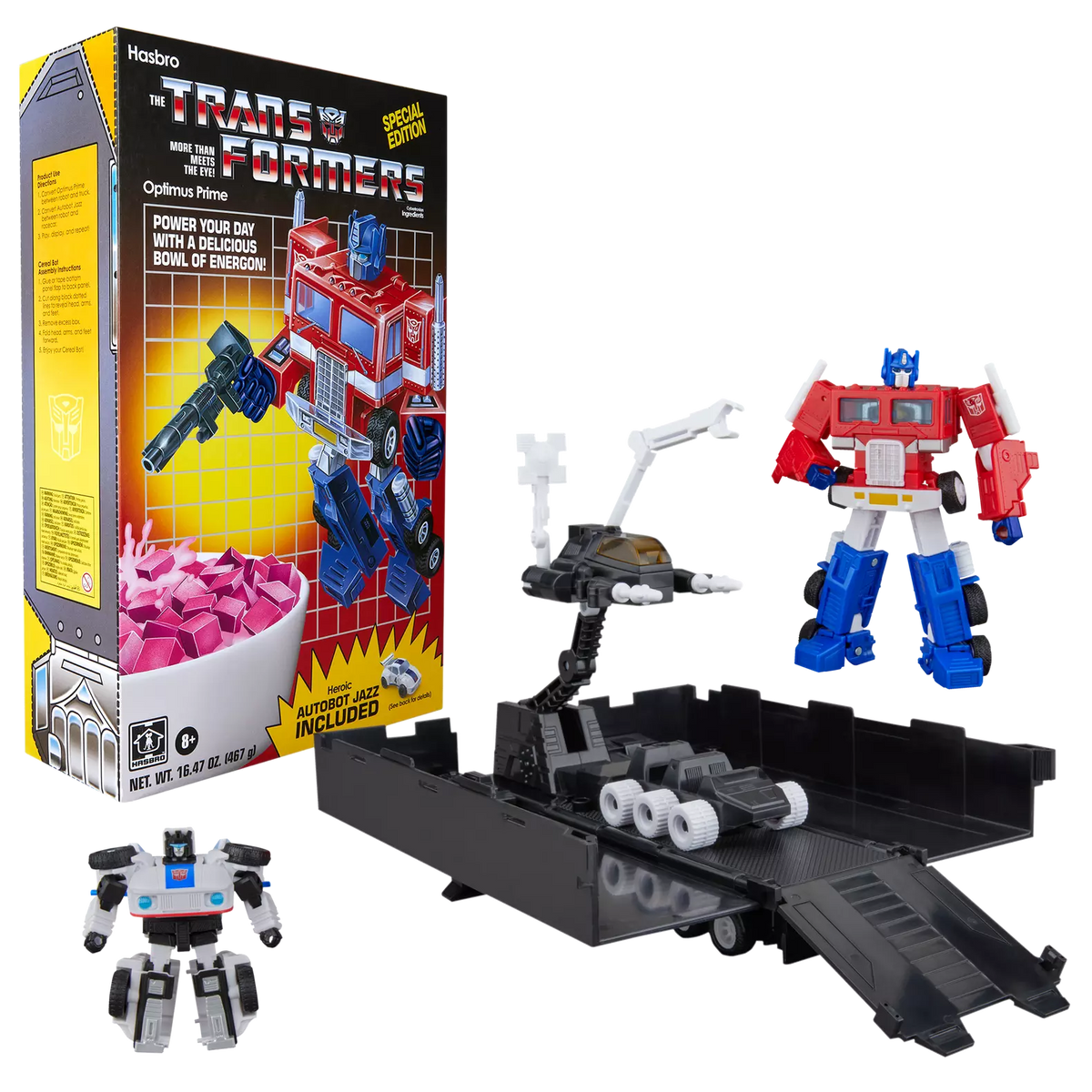 SDCC 2026 Transformers Optimus Prime & Autobot Jazz Cereal Box Set Action Figure Exclusive
