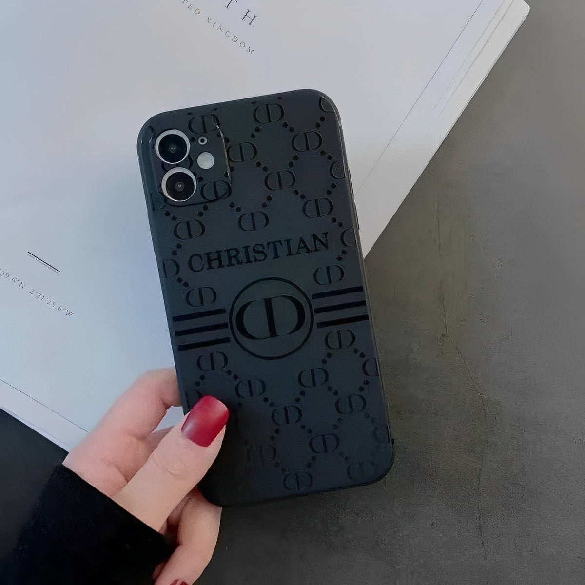 Premium Monogram Leather Case for iPhone 12-18 Pro & Pro Max