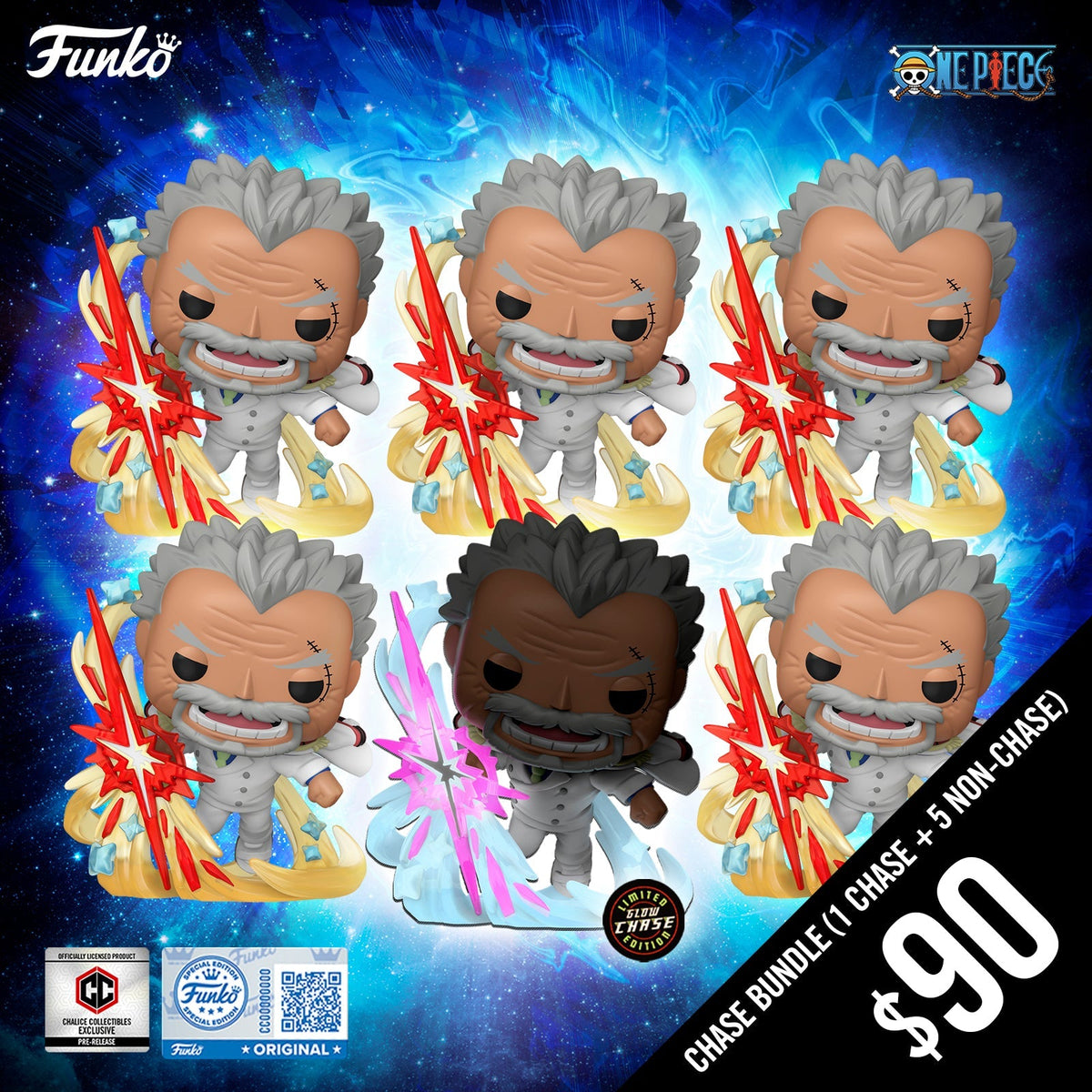 Pre-Order: Funko Pop! Chalice Exclusive One Piece S13: Monkey D. Garp (Galaxy Impact) #2172 (6-Pop Guaranteed Chase Bundle) (PR)