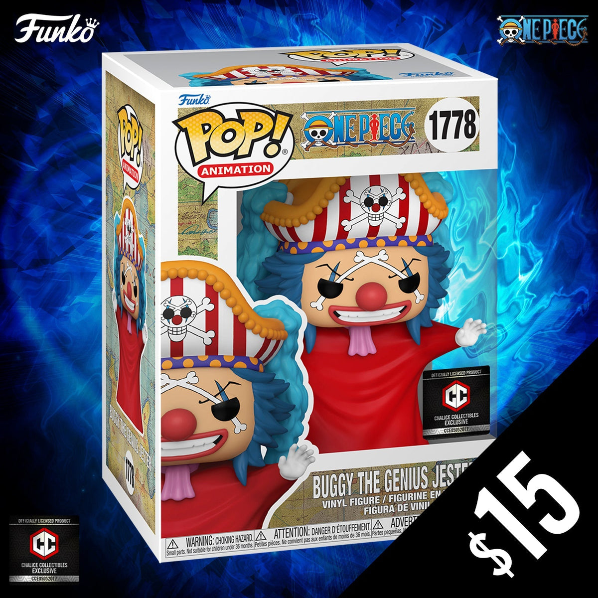 Funko Pop! Chalice Exclusive: One Piece S9: Buggy The Genius Jester #1778
