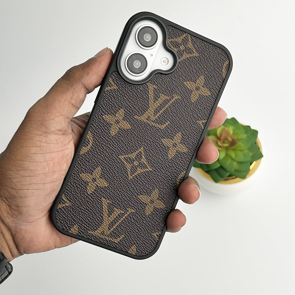 LV Style Classic Printed Leather Case for iPhone 13-18 Pro & Pro Max